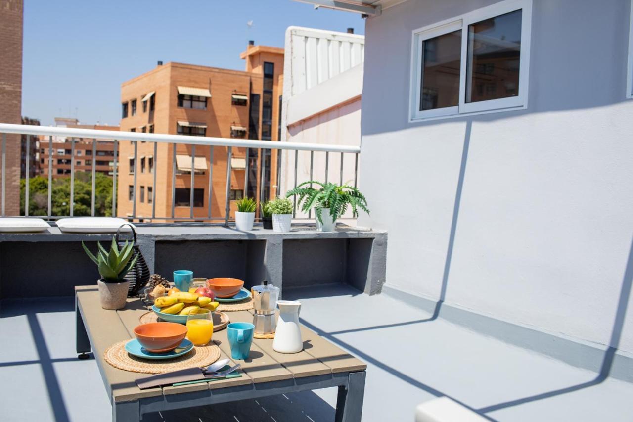 Florit Flats - Cabanyal 3 Bedroom Wifi Ac Terrace Beach Penthouse Valencia Bagian luar foto